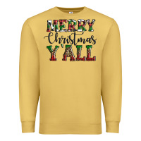 Antique Gold merry christmas y'all Premium Sweatshirt - AdoDesignShop