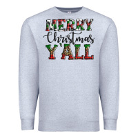 Heather Grey merry christmas y'all Premium Sweatshirt - AdoDesignShop