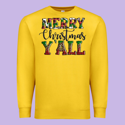 Merry Christmas Y'all Premium Sweatshirt Designed By Adodesignshop