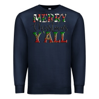 Navy merry christmas y'all Premium Sweatshirt - AdoDesignShop
