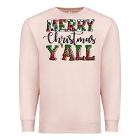 Pale Pink merry christmas y'all Premium Sweatshirt - AdoDesignShop
