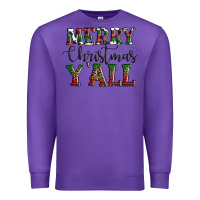Purple merry christmas y'all Premium Sweatshirt - AdoDesignShop