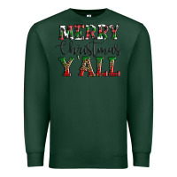 Sports Green merry christmas y'all Premium Sweatshirt - AdoDesignShop