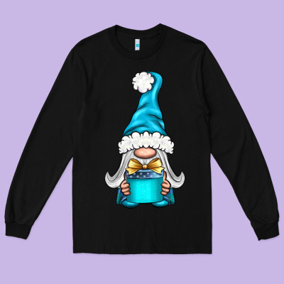 Winter Gnome With Gift Long Sleeve Tee Designed By Bundleandbundleshop