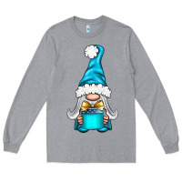 Heather Grey winter gnome with gift Long Sleeve Tee - BundleAndBundleShop