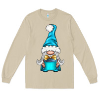 Mushroom winter gnome with gift Long Sleeve Tee - BundleAndBundleShop