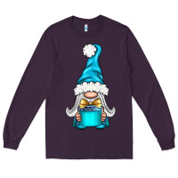 Plum winter gnome with gift Long Sleeve Tee - BundleAndBundleShop