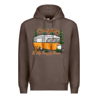 Coffee camping is my happy place Premium Hoodie - SublimationCraftShop