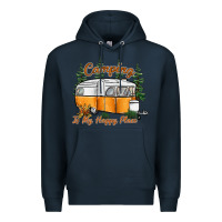 Navy camping is my happy place Premium Hoodie - SublimationCraftShop