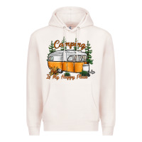 Pale Pink camping is my happy place Premium Hoodie - SublimationCraftShop