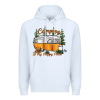 White camping is my happy place Premium Hoodie - SublimationCraftShop