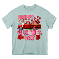 Arona Happy Valentine's day red truck Heavy Core Tee - HowdyJamesFarm