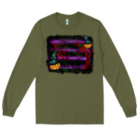 Army Green halloween witch hat backround Long Sleeve Tee - RanaPortraitStore
