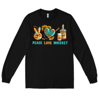 Black Peace Love Whiskey Long Sleeve Tee - BundleAndBundleShop