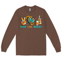 Chestnut Peace Love Whiskey Long Sleeve Tee - BundleAndBundleShop