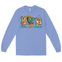 Colony Blue Peace Love Whiskey Long Sleeve Tee - BundleAndBundleShop