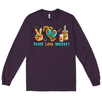 Plum Peace Love Whiskey Long Sleeve Tee - BundleAndBundleShop