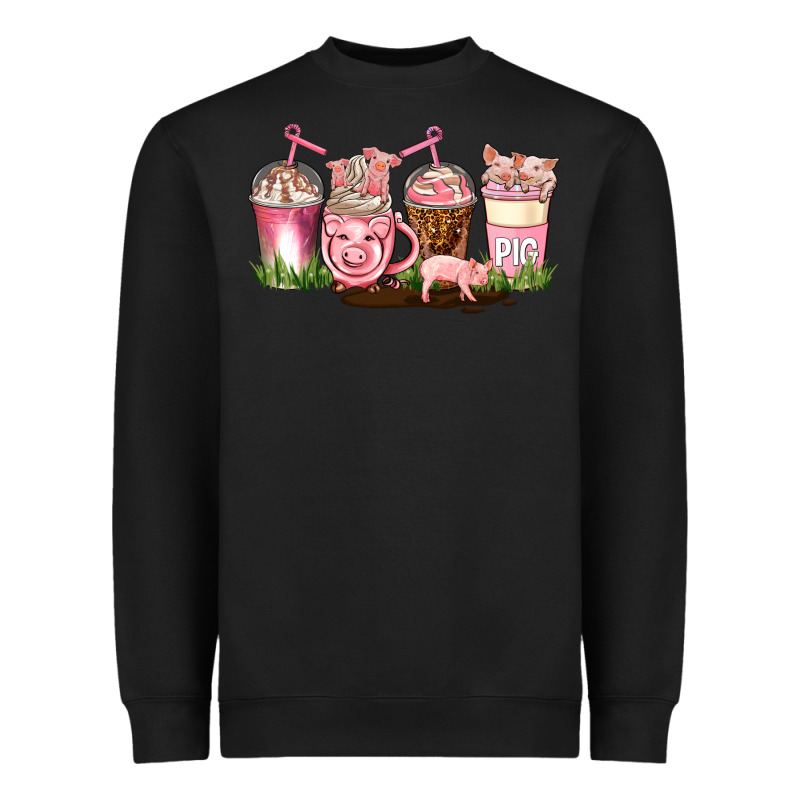 Pig Coffee Cups Heavyweight Sweatshirt by AdoDesignShop | Teevron