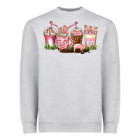 Heather Grey pig coffee cups Heavyweight Sweatshirt - AdoDesignShop