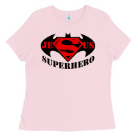 Bubblegum Pink jesus is my superhero new Ladies Tee - linhVisuals