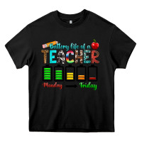 Black battery life of a teacher monday friday Heavy Core Tee - RanaPortraitStore