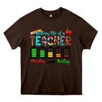 Chocolate Brown battery life of a teacher monday friday Heavy Core Tee - RanaPortraitStore