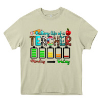 Battery Life Of A Teacher Monday Friday Heavy Core Tee | Teevron
