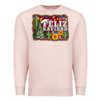 Pale Pink feliz navidad Premium Sweatshirt - AdoDesignShop