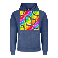 Vintage Denim Pride lgbtq leopard heart balloons pattern Vintage Hoodie - BundleAndBundleShop