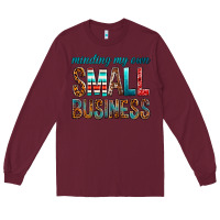 Burgundy Minding My Own Small Business Long Sleeve Tee - BundleAndBundleShop