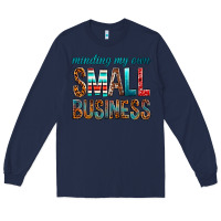 Navy Minding My Own Small Business Long Sleeve Tee - BundleAndBundleShop