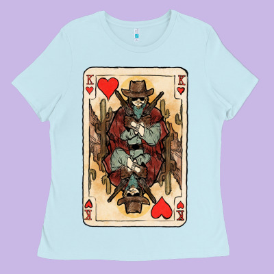 King Of Hearts Cowboy Ladies Tee Designed By Howdyjamesfarm