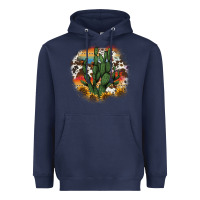 Navy cowhide aztec sunflowers cactus Heavyweight Hoodie - AdoDesignShop