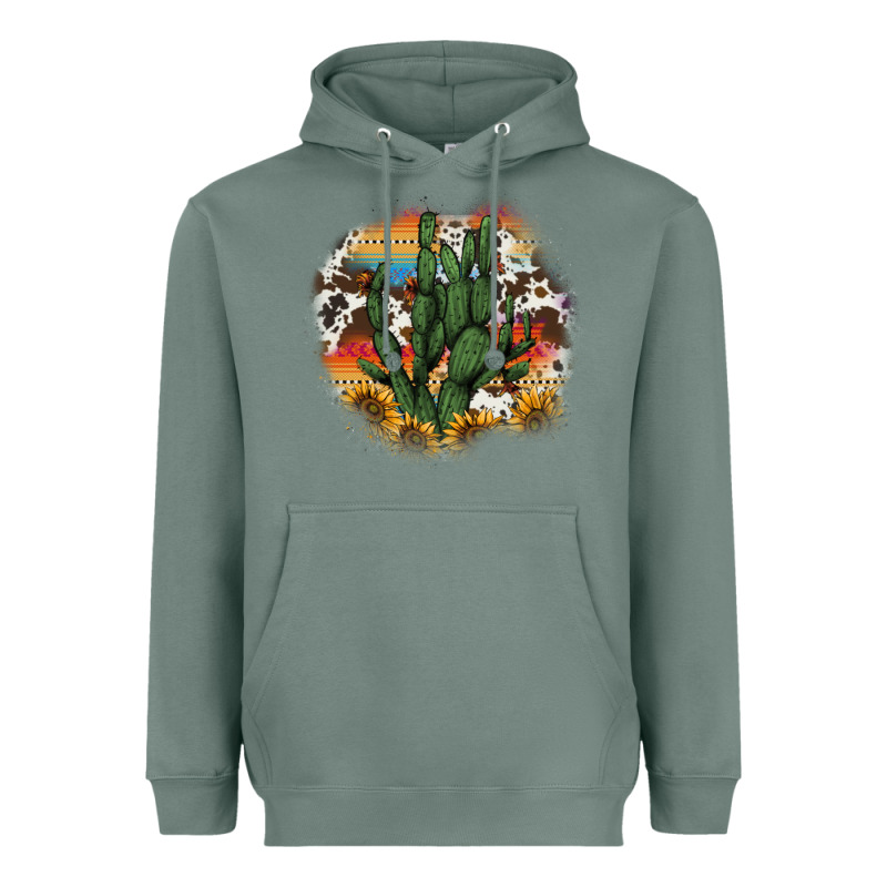 Cowhide Aztec Sunflowers Cactus Heavyweight Hoodie by AdoDesignShop | Teevron