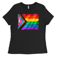 Black Pride flag background Ladies Tee - CowGirlArtShop