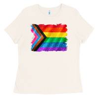 Bone Pride flag background Ladies Tee - CowGirlArtShop