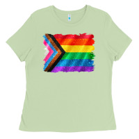Matcha Pride flag background Ladies Tee - CowGirlArtShop