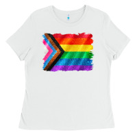 White Pride flag background Ladies Tee - CowGirlArtShop