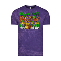 Cloud Purple St. Patrick's little miss pot of gold Vintage Tee - OliviaCreatesArt