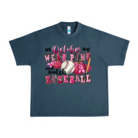 Midnight Navy In October We Wear Pink And Watch Baseball Urban Heavy Tee - FaDigitalArtStudio