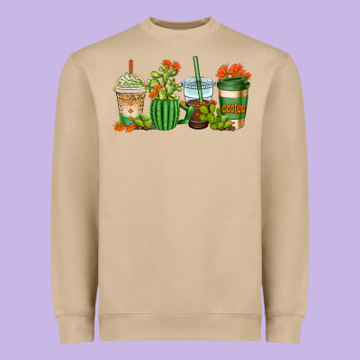 Cactus Coffee Cups Heavyweight Sweatshirt Designed By Adodesignshop