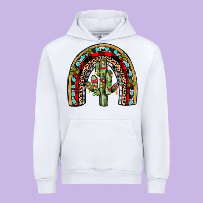 Christmas Cactus Rainbow Urban Hoodie Designed By Jahusdesignshop