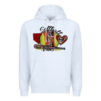White softball vibes Premium Hoodie - SublimationCraftShop