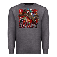 Charcoal Heather rodeo christmas howdy Premium Sweatshirt - AdoDesignShop