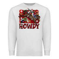 Oatmeal Heather rodeo christmas howdy Premium Sweatshirt - AdoDesignShop