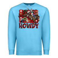 Ocean Blue rodeo christmas howdy Premium Sweatshirt - AdoDesignShop