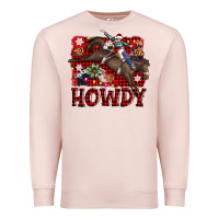 Pale Pink rodeo christmas howdy Premium Sweatshirt - AdoDesignShop