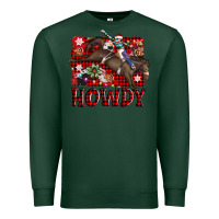 Sports Green rodeo christmas howdy Premium Sweatshirt - AdoDesignShop