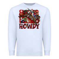 White rodeo christmas howdy Premium Sweatshirt - AdoDesignShop