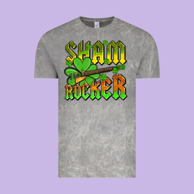 St. Patrick’s Day Sham Rocker With Guitar Vintage Tee Designed By Oliviacreatesart